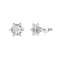 wholesale S925 Sterling Silver Cloud-Pull Jewelry Earrings, Light Luxury 8A Ultra-Sparkling Zircon Stud Earrings, Six-Prong Round Zircon Studs Simple and Versatile-0-10