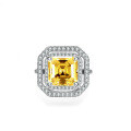 S925 Silver 5ct Moissanite Women's Ring, Fancy Square Tower Setting-0-4