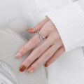 wholesale S925 Sterling Silver Korean-style Trendy Geometric Spiral Pattern Hollow Double-layer Irregular Hip-hop Open Ring-0-3