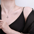 Sterling Silver Double-Sided Clover Shell Pendant Necklace-0-1