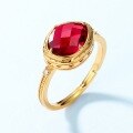 wholesale S925 Sterling Silver New Fashion Minimalist Geometric Ruby Ring, Stylish and Unique, Available for Drop Shipping-0-3