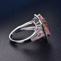 S925 Silver Pigeon Egg Diamond Ring Clearance, Cross-Border Fashion Pink & Yellow Diamond-0-0