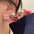 wholesale S925 Sterling Silver Bow Lace Flounced Hem Earrings, Convertible Dangle Back Hook for Sweet and Exquisite Earrings-0-1
