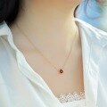wholesale 10K Gold Plated 925 Silver Japanese Light Luxury Fashion Natural Garnet Necklace Colored Gemstone Jewelry Wholesale from Manufacturer-0-3