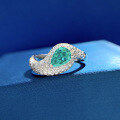 wholesale 925 Silver New Style 5*7mm Paraiba Pink Diamond Ice-Cut Full Diamond PavéIns Ring-0-2
