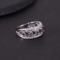 wholesale S925 Silver Old Money Style Natural Topaz Ring with Group-Set Crystal and Garnet, Luxurious Designer Ring for Women-0-10
