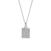wholesale S925 Sterling Silver Korean Version Ins Minimalist Geometric Pendant Textured Chain Necklace-Platinum 925 silver