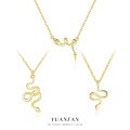 wholesale S925 Sterling Silver Women's Snake Pendant Necklace, French Style Chic Collarbone Chain-0-0
