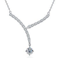 S925 Sterling Silver Moissanite Cross-Border Serpent Series Necklace-6.5mm zircon