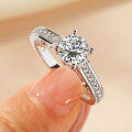 Zirconium Crossed Arms Light Luxury Cocktail Ring, Xiaohongshu Style-0-22