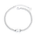wholesale S925 Sterling Silver Trendy Thick Chain H Letter 3D Pendant Minimalist Design Versatile Bracelet-0-4