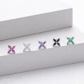 wholesale 925 Sterling Silver Colorful Zircon Flower Stud Earrings For Women-0-3