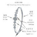 Sterling Silver Plated Gold Moissanite Four-Leaf Clover Bracelet-0-3