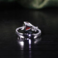wholesale S925 sterling silver inlaid with natural topaz and garnet gemstone triangle ring couple's matching bands-0-1