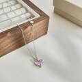 wholesale S925 Sterling Silver Cross-Border New Valentine's Day Women's Necklace with Zirconia-Embedded Heart Design Wholesale-0-0