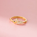 wholesale S925 Sterling Silver Fresh and Sweet Ins-Style Niche Design Exquisite Diamond-Inlaid Heart Ring R02724-0-2