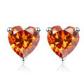 wholesale [18K White Gold] Kwai Douyin Internet Celebrity Live Broadcast Source D Color Moissanite Heart Stud Earrings Classic Three-Prong Earring Wholesale-0-24