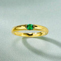 wholesale 925 Sterling Silver New European and American Style Gold-Plated 4*5mm Green Diamond Ring for Women-0-1