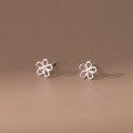 wholesale S925 Sterling Silver Fresh and Sweet Ins Style Small and Unique Design Hollow Daisy Flower Ear Studs M06276-0-4