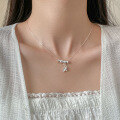 wholesale S925 Silver Fresh and Sweet Ins Style Niche Design Minimalist Bamboo Joint Leaf Necklace Y01803-0-1