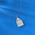 wholesale S925 Sterling Silver New Style Happiness Gate Castle Necklace Collarbone Chain, Versatile and High-End-0-3