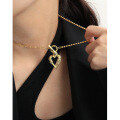 wholesale S925 Sterling Silver 425 Korean Version Ins Small Design Minimalist Versatile Heart Ballpoint Chain OT Buckle Textured Necklace for Women-0-3