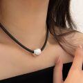 wholesale S925 Sterling Silver Matte Frosted Beaded Pendant Necklace for Women Korean Summer New Arrival Minimalist Versatile High-End Sense Choker-0-0