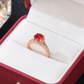 wholesale S925 Silver New Arrival Elegant Round 5A Zircon Gemstone Colorful Gem Adjustable Open Ring for Women-0-2