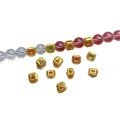 wholesale Gold-plated 925 ancient silver fittings set with natural tourmaline square bead spacers, large hole for DIY hand stringing and braiding accessories-0-4