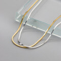 wholesale S925 Sterling Silver Four-Sided Snake Chain Necklace Minimalist Niche Women's Bare Chain Necklace Y00112-0-0
