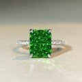 wholesale 925 Sterling Silver Cross-Border Hit 8X10 Size 4-Carat Radiant Cut Colored Gemstone Ring-0-2