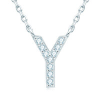 S925 Sterling Silver Necklace with Moissanite Pendant, Unisex Classic Style, Clearance Shipping Included.-Letter Y Necklace [Moissanite]