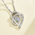 wholesale S925 Sterling Silver Zircon Heart Necklace, Light Luxury Exquisite Niche Design Pendant Choker for Valentine's Day-0-1