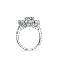 S925 Silver 2ct Oval Moissanite Ring for Women-0-3