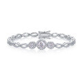 925 Silver Fashion Eight-Character Buckle Full-Inlay Bracelet, Custom Moissanite Jewelry Processing-0-11