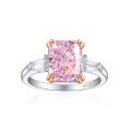 wholesale 925 Sterling Silver 8 Carat High Carbon Diamond Gemstone Ring for Women, Light Luxury with a Premium Feel, Featuring Ice-Cut Pink Gemstone-0-2