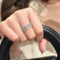 wholesale S925 Sterling Silver Vintage Style Hollow Lace Ring, Small and Luxurious, High-End Retro Elegance, Versatile Full Diamond Ring-0-2
