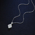 S925 Silver 1-Carat Moissanite Oval Crown Pendant Necklace for Women-0-2