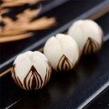 wholesale Metal material white bodhi root carved with skin lotus scattered beads semi-finished Buddha beads prayer beads DIY cultural play string pendant accessory-0-2