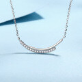 wholesale S925 Sterling Silver Women's Moissanite Necklace Smiling Row of Diamonds Line Chain Simple and Advanced Icy Feel Gift for Best Friend-0-5
