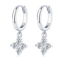 S925 Sterling Silver Flower Moissanite Earrings for Women-0-6