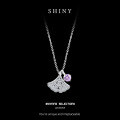 Sterling Silver Full-Set Lavender Moissanite Necklace, Sweet and Versatile-0-4