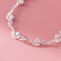 wholesale 990 Sterling Silver Fresh and Sweet Ins Style Elegant and Unique Design Filigree Lily of the Valley Bracelet S7811-0-4