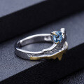 wholesale S925 Silver Designer Gemstone Adjustable Open Ring with Natural Style Topaz-0-2