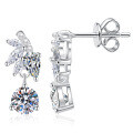 S925 Sterling Silver Moissanite Mini Pearl Earrings, Wholesale Luxury Style-0-3