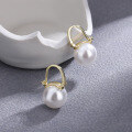 wholesale Sterling Silver Pearl Earrings for Women, Elegant and Minimalist Earrings, Light Luxury Niche Design French Retro Ear Clips-0-1