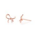 wholesale 18K Rose Gold & 9K Gold New Stylish Cute Sweet Bow Diamond Earrings Women Fashion Moissanite Earrings Ins-0-3
