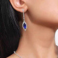 wholesale S925 Sterling Silver 5*10 Marquise Blue Gemstone Earrings,-0-1