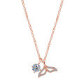 925 Silver Mermaid Tail Necklace with Moissanite for Valentine's Day-0-3
