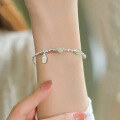 wholesale 925 Sterling Silver Peace And Hetian Jade Bracelet For Women-0-2